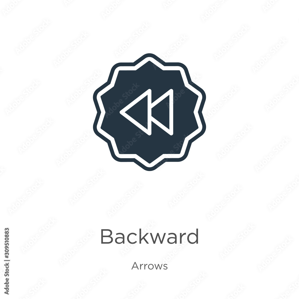Poster backward icon vector. trendy flat backward icon from arrows collection isolated on white background.