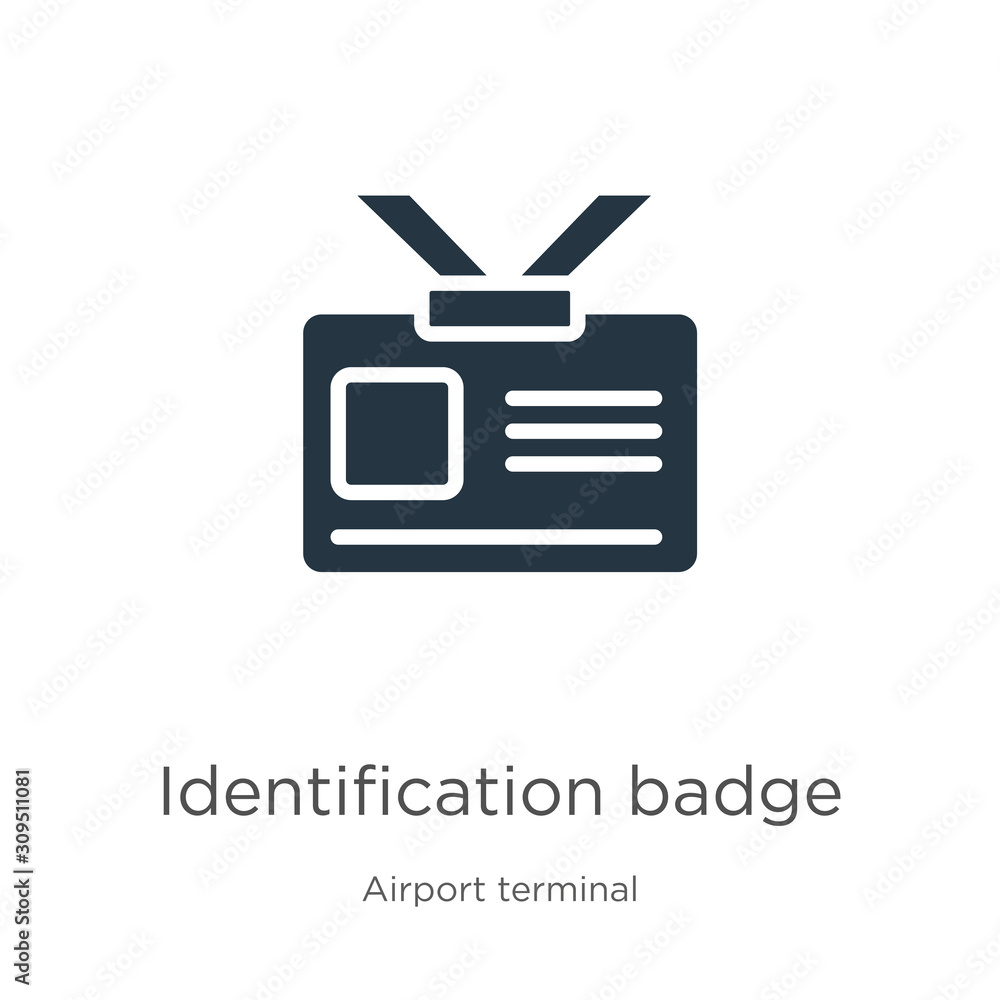 Poster identification badge icon vector. trendy flat identification badge icon from airport terminal collec