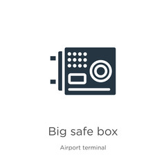 Big safe box icon vector. Trendy flat big safe box icon from airport terminal collection isolated on white background. Vector illustration can be used for web and mobile graphic design, logo, eps10