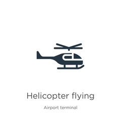 Helicopter flying icon vector. Trendy flat helicopter flying icon from airport terminal collection isolated on white background. Vector illustration can be used for web and mobile graphic design,