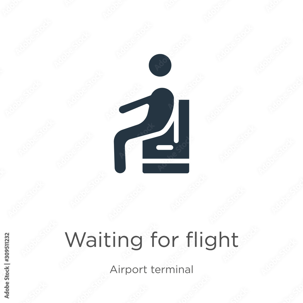 Poster waiting for flight icon vector. trendy flat waiting for flight icon from airport terminal collection