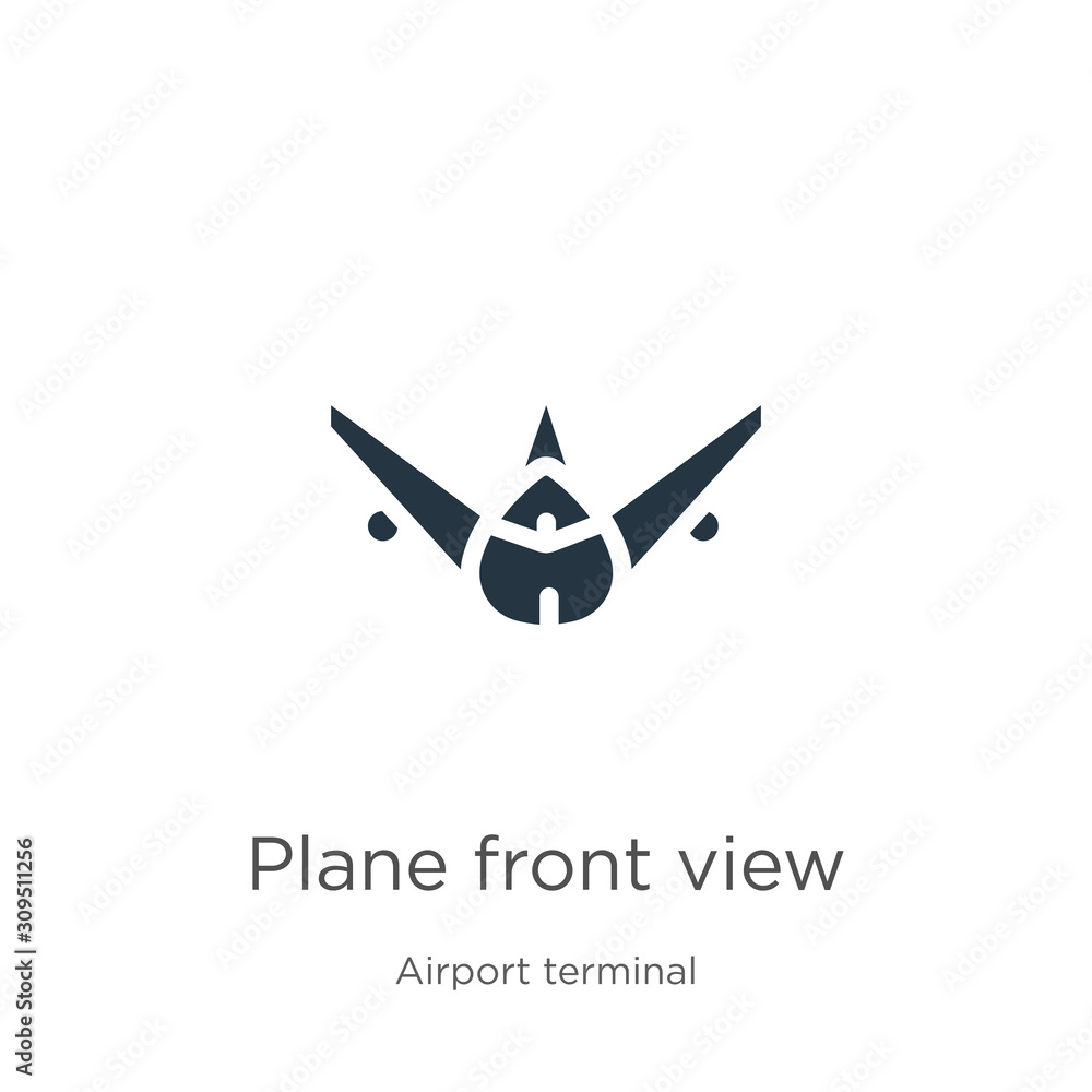 Poster plane front view icon vector. trendy flat plane front view icon from airport terminal collection iso