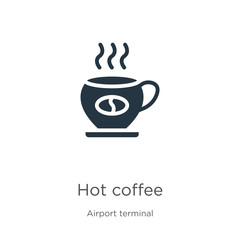 Hot coffee icon vector. Trendy flat hot coffee icon from airport terminal collection isolated on white background. Vector illustration can be used for web and mobile graphic design, logo, eps10