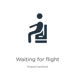 Obraz na płótnie Canvas Waiting for flight icon vector. Trendy flat waiting for flight icon from airport terminal collection isolated on white background. Vector illustration can be used for web and mobile graphic design,