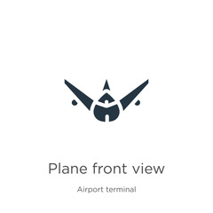 Plane front view icon vector. Trendy flat plane front view icon from airport terminal collection isolated on white background. Vector illustration can be used for web and mobile graphic design, logo,