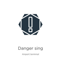 Danger sing icon vector. Trendy flat danger sing icon from airport terminal collection isolated on white background. Vector illustration can be used for web and mobile graphic design, logo, eps10