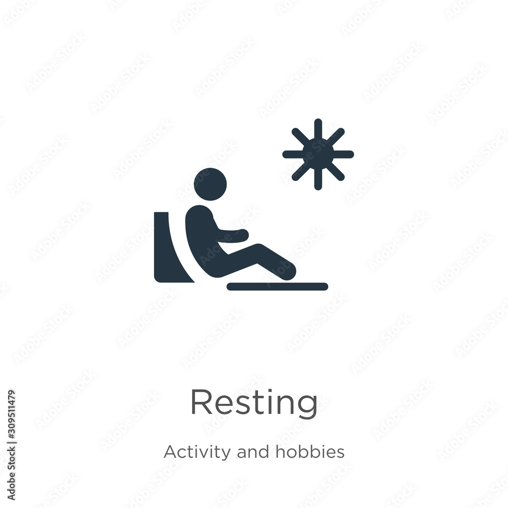 Aufkleber resting icon vector. trendy flat resting icon from activity and hobbies collection isolated on white
