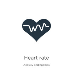Heart rate icon vector. Trendy flat heart rate icon from activities collection isolated on white background. Vector illustration can be used for web and mobile graphic design, logo, eps10