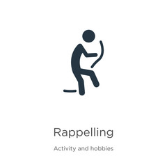 Rappelling icon vector. Trendy flat rappelling icon from activity and hobbies collection isolated on white background. Vector illustration can be used for web and mobile graphic design, logo, eps10