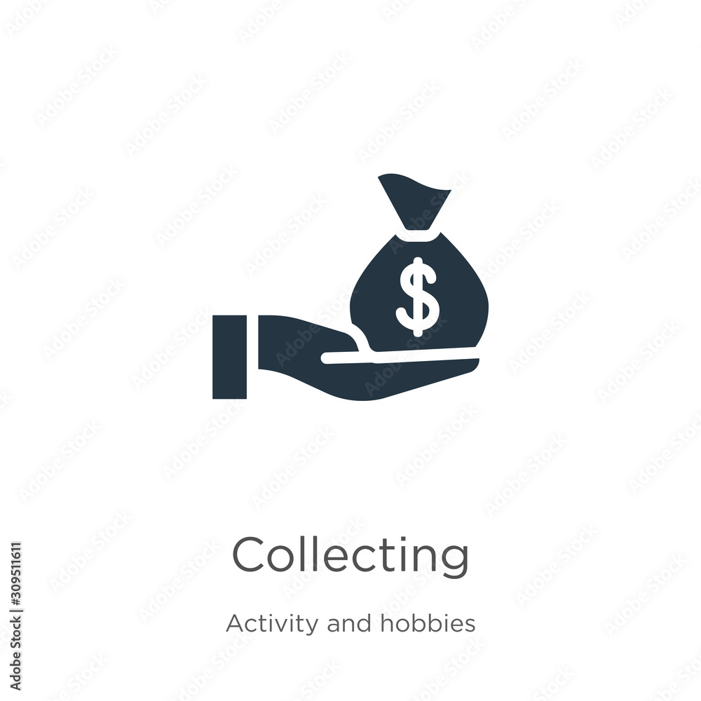 Poster collecting icon vector. trendy flat collecting icon from activity and hobbies collection isolated on