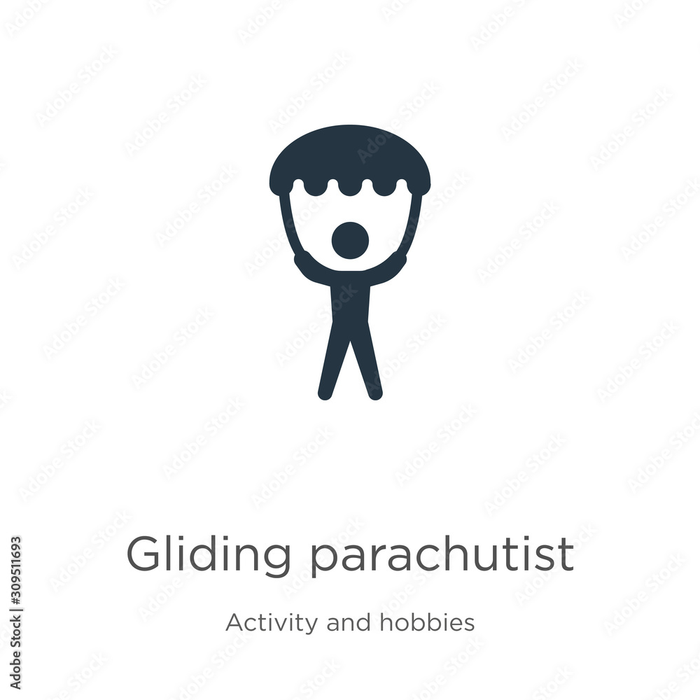 Aufkleber gliding parachutist icon vector. trendy flat gliding parachutist icon from activity and hobbies coll