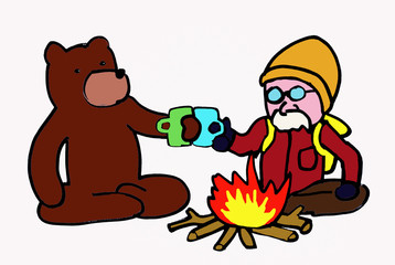 a bear & a traveller