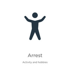 Arrest icon vector. Trendy flat arrest icon from activity and hobbies collection isolated on white background. Vector illustration can be used for web and mobile graphic design, logo, eps10
