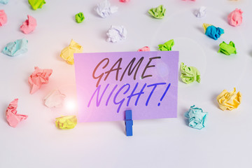 Handwriting text writing Game Night. Conceptual photo usually its called on adult play dates like...