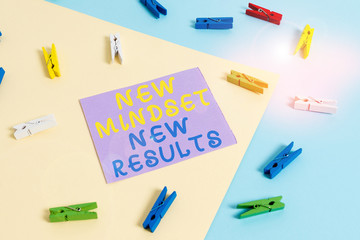 Conceptual hand writing showing New Mindset New Results. Concept meaning obstacles are...
