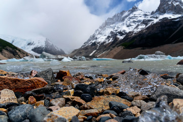 Obraz premium Ice floes in Laguna Torre, Glaciers National Park in El Chalten, Patagonia, Argentina