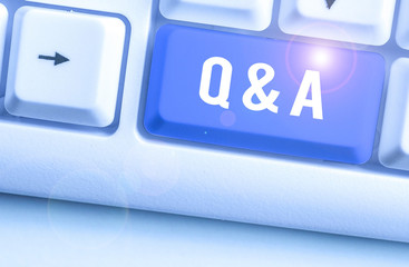Word writing text Q And A. Business photo showcasing defined as questions being asked and answers