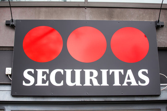 berlin, brandenburg/germany - 15 03 19: securitas sign in berlin germany