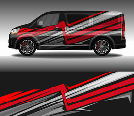 Fototapeta premium Car wrap decal design vector, custom livery race rally car vehicle sticker and tinting.