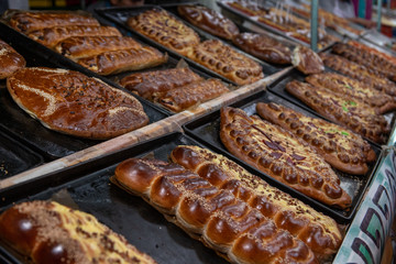 Fair Bread in Mexico during the holidays in the villages, sweet bread that they put in the stalls and sold in the street
