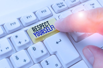 Handwriting text writing Respect Yourself. Conceptual photo believing that you good and worthy...