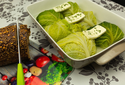 plat culinaire choux vert farcie tomate