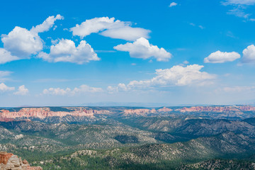 Morning sunny view of Bryce Point of Bryce Canyon National Park