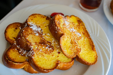 Close up shot of a set of grilled bread