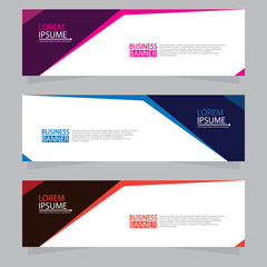 Vector abstract design web banner template.Abstract geometric web banner template on grey background.Modern banner.