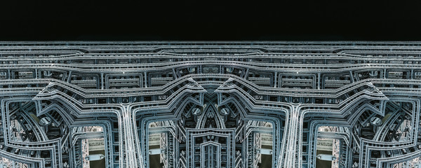 Futuristic abstract space building 