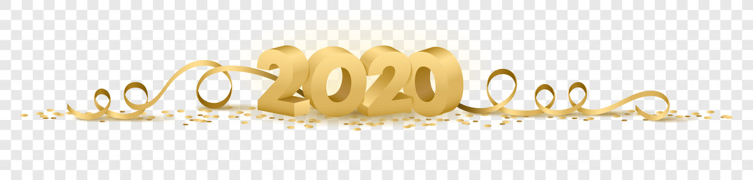 2020 happy new year vector symbol transparent background isolated