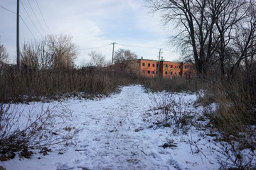 snow and building