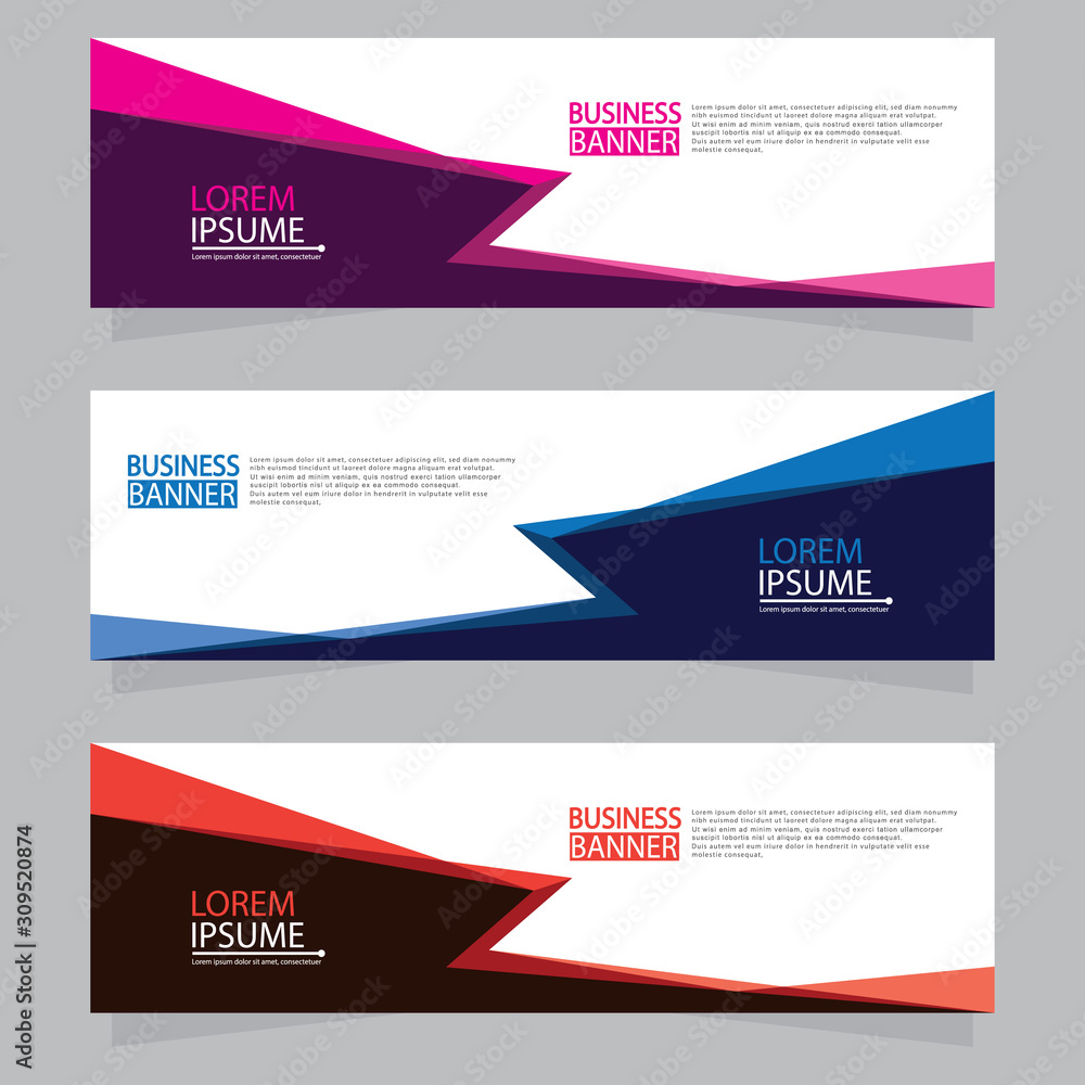 Poster vector abstract design web banner template.abstract geometric web banner template on grey background