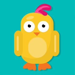 funny chicks isolated vector  illustration in flat style