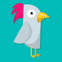 funny parrots isolated vector illustration in flat style