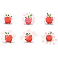 cartoon apple fruits design vector collection