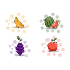 cartoon fruits design vector collection