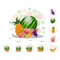cartoon fruits design vector collection