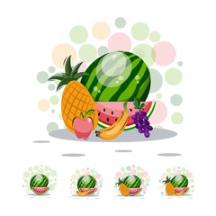 cartoon fruits design vector collection