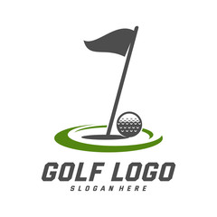 Golf logo design vector template, Vector label of golf, Logo of golf championship, illustration, Creative icon, design concept - obrazy, fototapety, plakaty