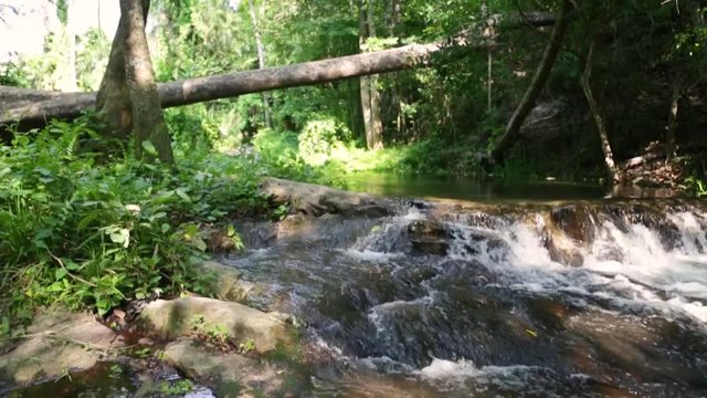 Waterfall in Namtok Samlan National Park. Beautiful nature at Saraburi province Thailand