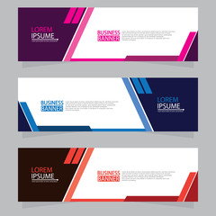 Vector abstract design web banner template.Abstract geometric web banner template on grey background.Modern banner.