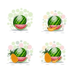 cartoon watermelon fruits design vector collection