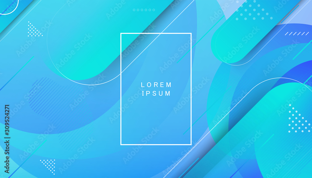 Poster colorful landing page abstract geometric shape and dynamic background on gradient colour.