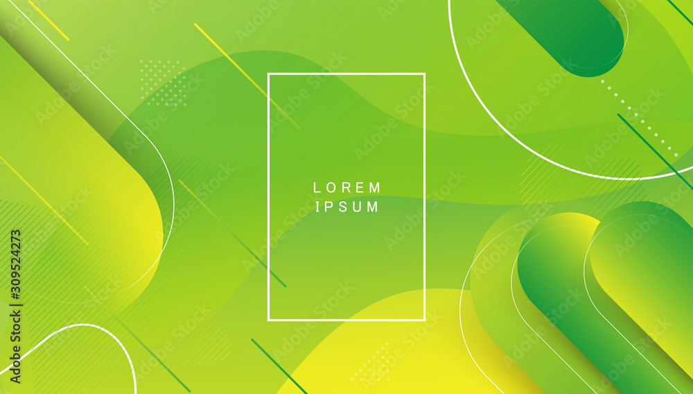 Poster colorful landing page abstract geometric shape and dynamic background on gradient colour.