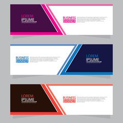 Vector abstract design web banner template.Abstract geometric web banner template on grey background.Modern banner.