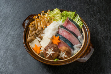 天然寒ぶり鍋　Japanese cuisine Yellowtail and radish pan