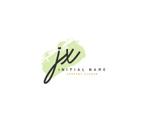 J X JX Beauty vector initial logo, handwriting logo of initial signature, wedding, fashion, jewerly, boutique, floral and botanical with creative template for any company or business.