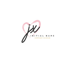 J X JX Beauty vector initial logo, handwriting logo of initial signature, wedding, fashion, jewerly, boutique, floral and botanical with creative template for any company or business.