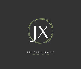 J X JX Beauty vector initial logo, handwriting logo of initial signature, wedding, fashion, jewerly, boutique, floral and botanical with creative template for any company or business.